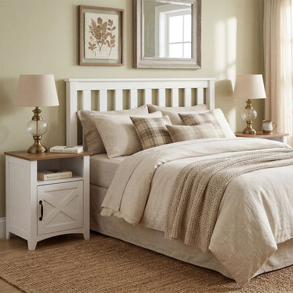 White Bedside Tables With Storage 45x40x60cm
