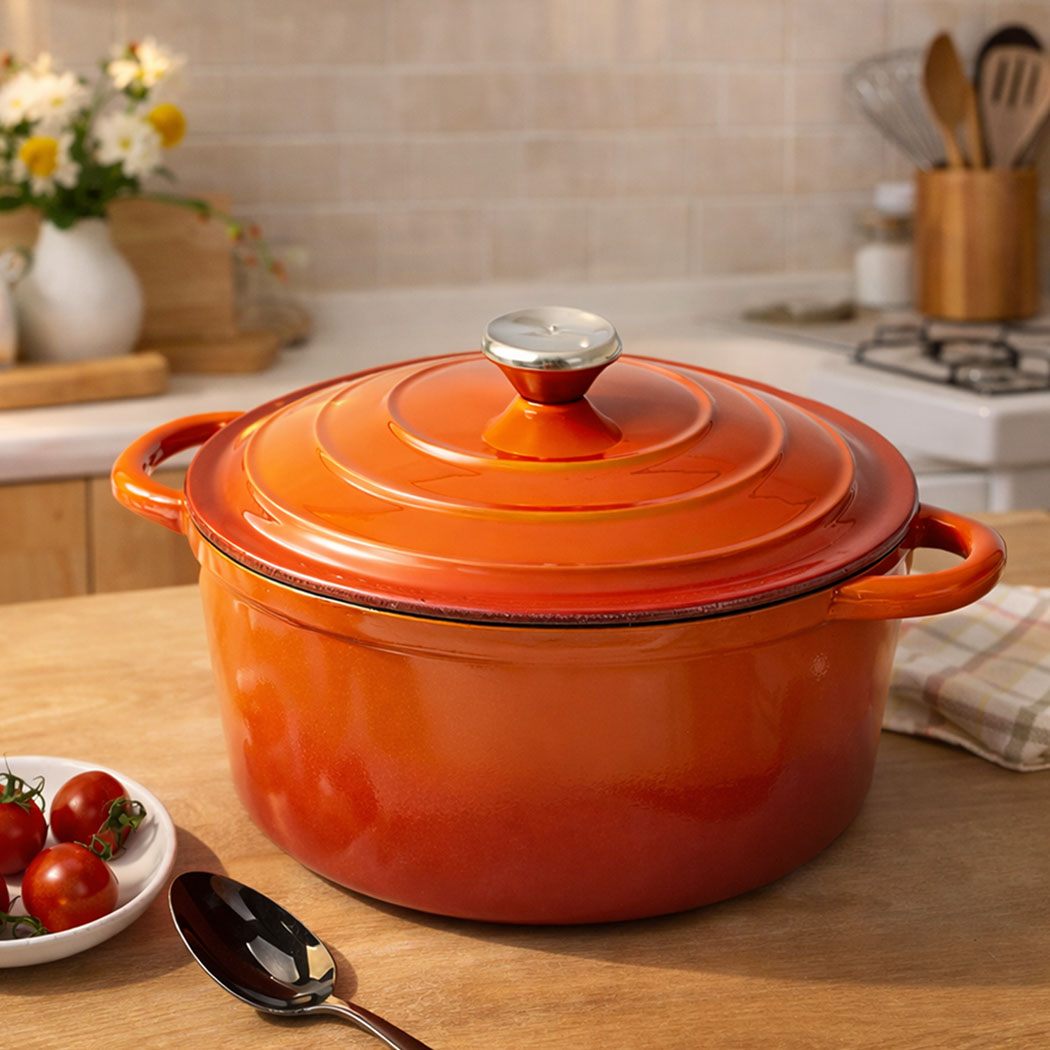 Cast Iron Dutch Oven Orange 24x30.5x17cm
