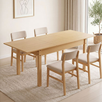 Levede Extendable Dining Table Oak Finish 4-6 Seater Wooden Kitchen 110-150cm