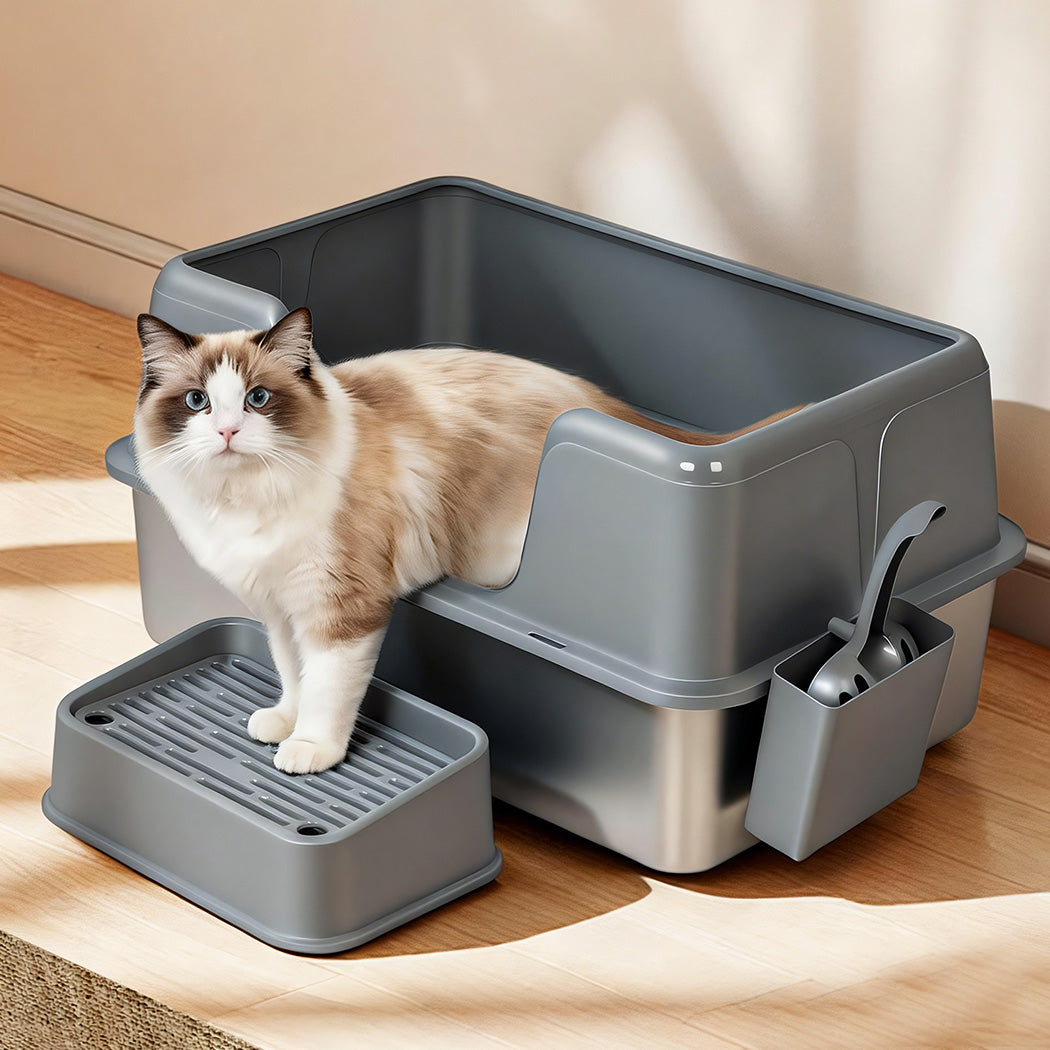 Stainless Steel Cat Litter Box Large 60x40x31.5cm