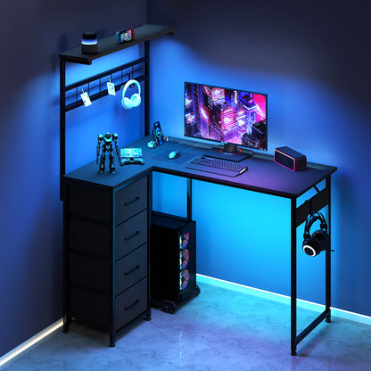 L Shaped Computer Desk Convertible 110x80x135cm