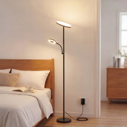 Emitto Modern Floor Lamp 2-in-1 Adjustable Reading Light Remote Control Timer