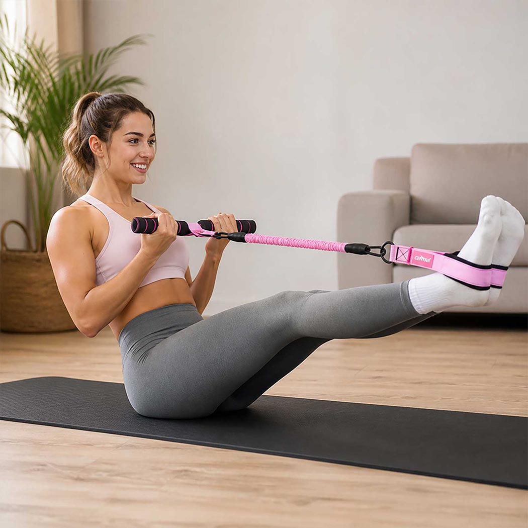 Resistance Bands Set Adjustable Pink 3x30cm