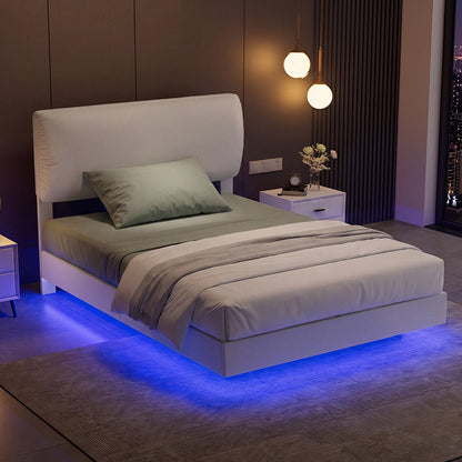 Floating Bed Frame With LED Light 196x96x96cm