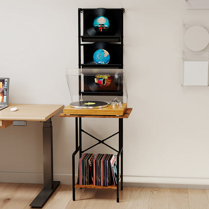 Tall Record Player Stand Vinyl Storage 50x39x144cm