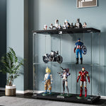 Luxury Glass Display Cabinet Lockable Collections Storage 2 Tier