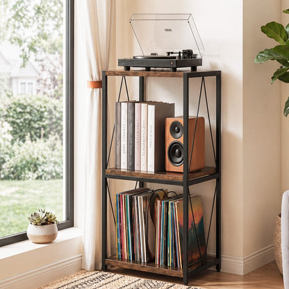 Vinyl Record Stand Black 16x16x0.8cm