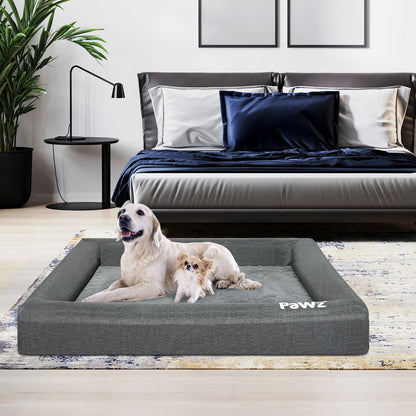 Memory Foam Pet Bed Large Grey 78x52x13cm