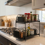 Pull Out Cabinet Organiser 2 Tier Kitchen | HomeAndLiving