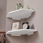 Corner Floating Wall Shelves 2 Pack White | HomeAndLiving