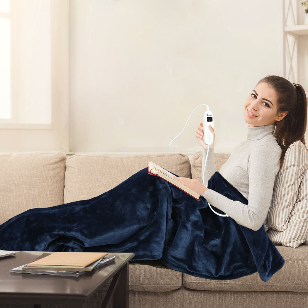 Premium Electric Throw Blanket Heated Timer Bedding Washable Warm