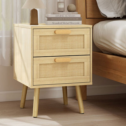 Bedside Tables Natural Rattan 40x40x56cm