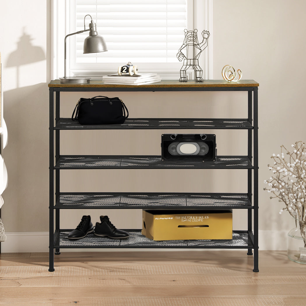 Functional 5-Tier Shoe Rack Storage Cabinet 100cm Wide  Comfortable