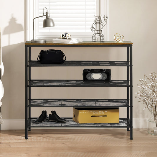 Functional 5-Tier Shoe Rack Storage Cabinet 100cm Wide  Comfortable