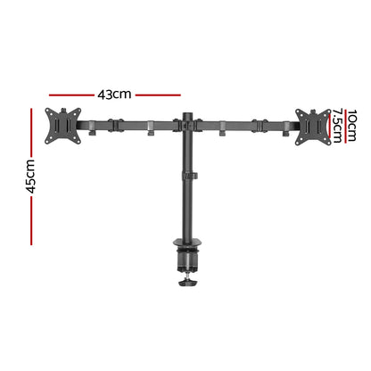 Monitor Arm Mount Dual 32" Black