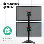 Monitor Arm Stand Dual Mount Hd Led Tv Bracket Holder Freestanding