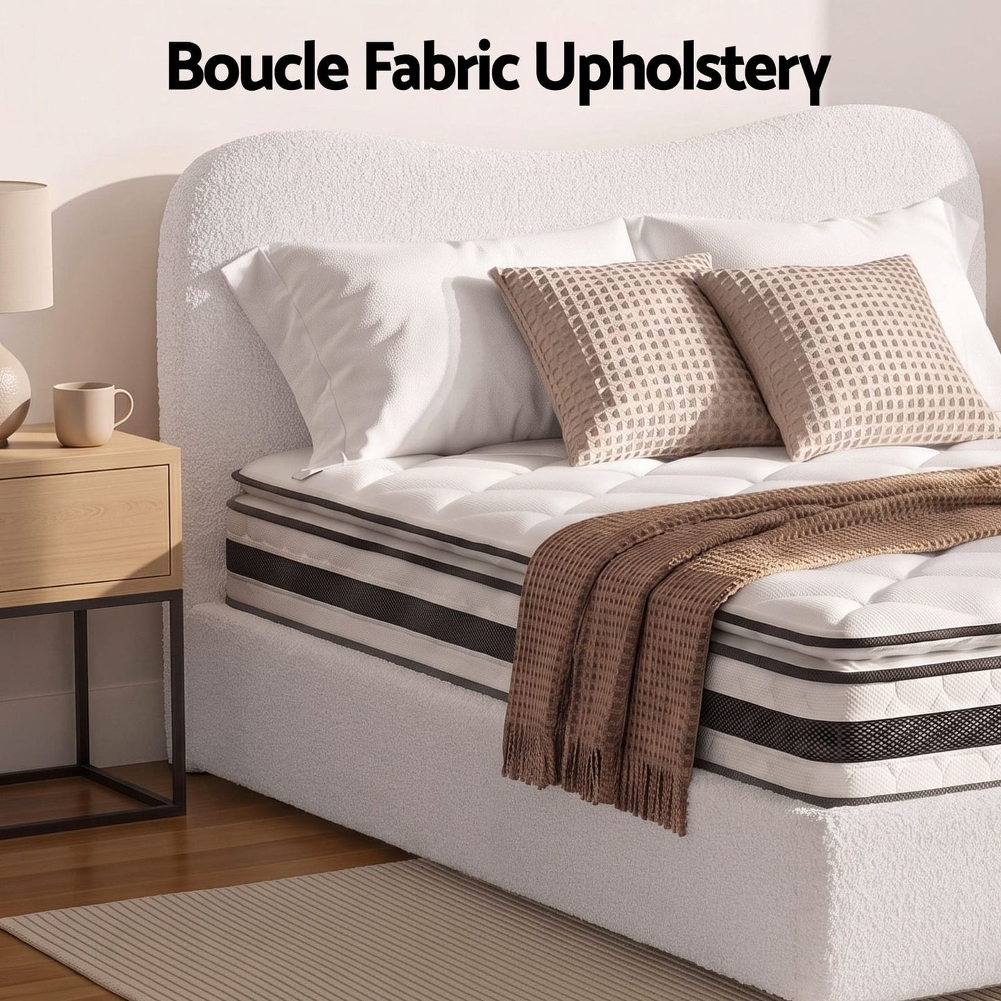 Double Bed Frame Mattress Set 190x137x21cm