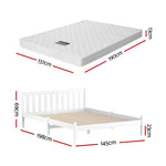 Double Mattress Pine Bed Frame Bundle | HomeAndLiving