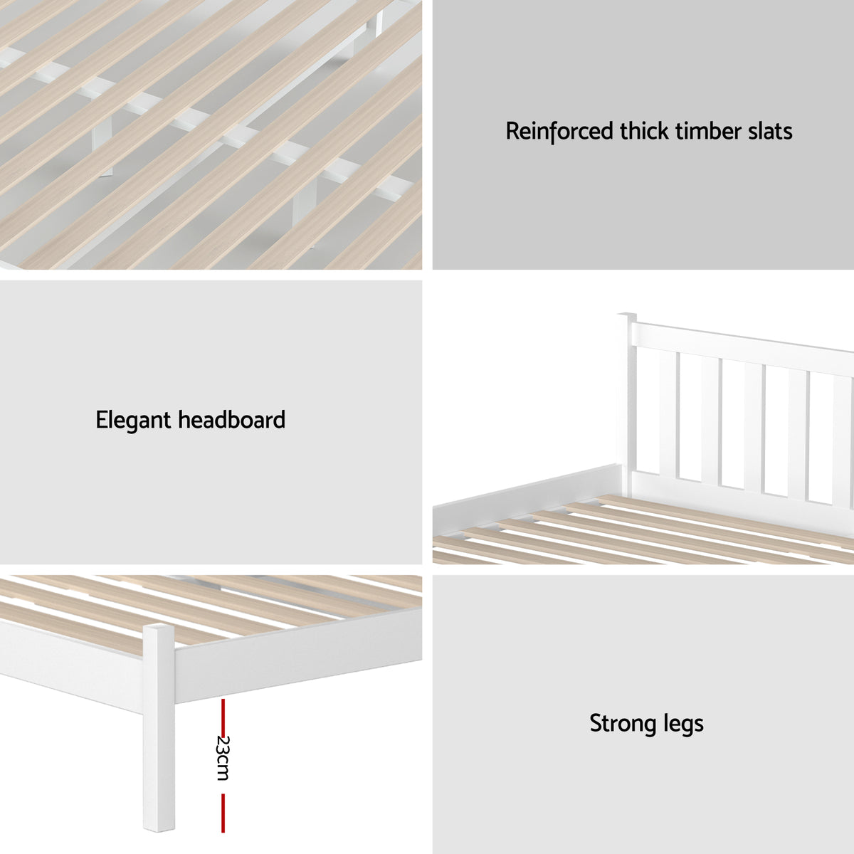 Double Mattress Pine Bed Frame Bundle | HomeAndLiving - 8