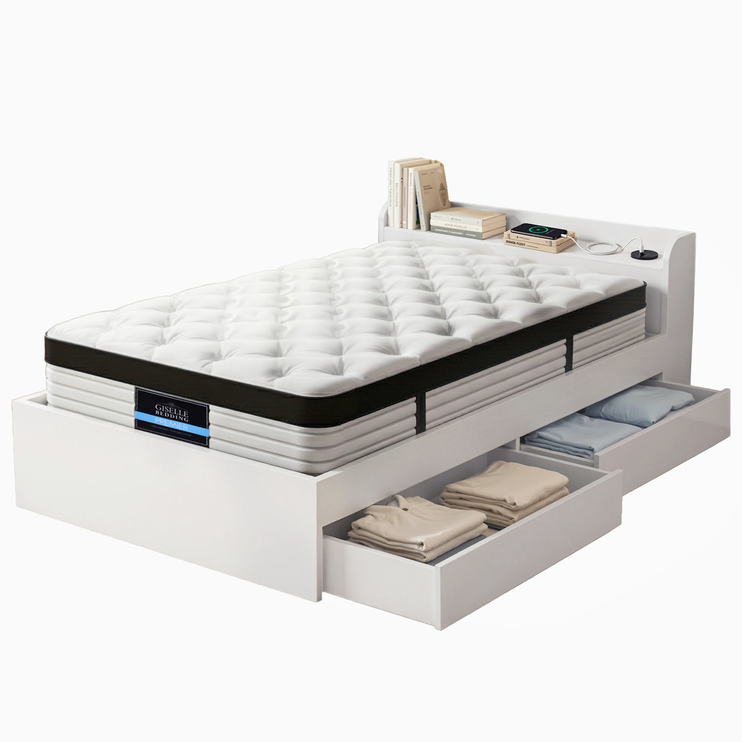 Single Mattress Storage Bed Frame Set Pocket Spring | HomeAndLiving