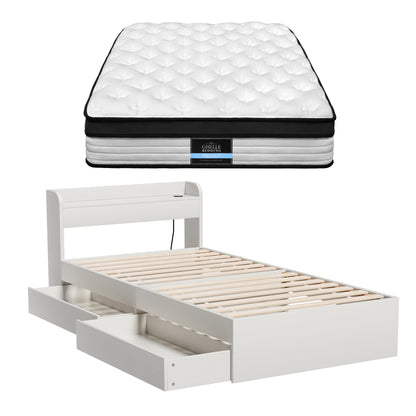 Single Mattress Storage Bed Frame Set Pocket Spring | HomeAndLiving