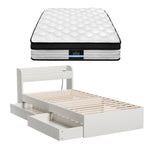 Single Mattress Storage Bed Frame Set Pocket Spring | HomeAndLiving