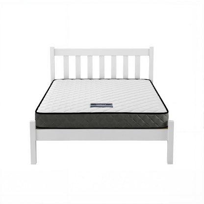Single Bed Frame Mattress Set Pine White | HomeAndLiving - 4