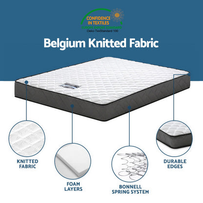 Single Bed Frame Mattress Set Pine White | HomeAndLiving - 6