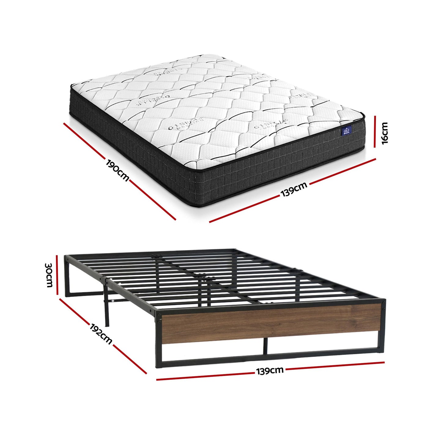 Double Bed Frame Mattress Set 16cm | HomeAndLiving - 5