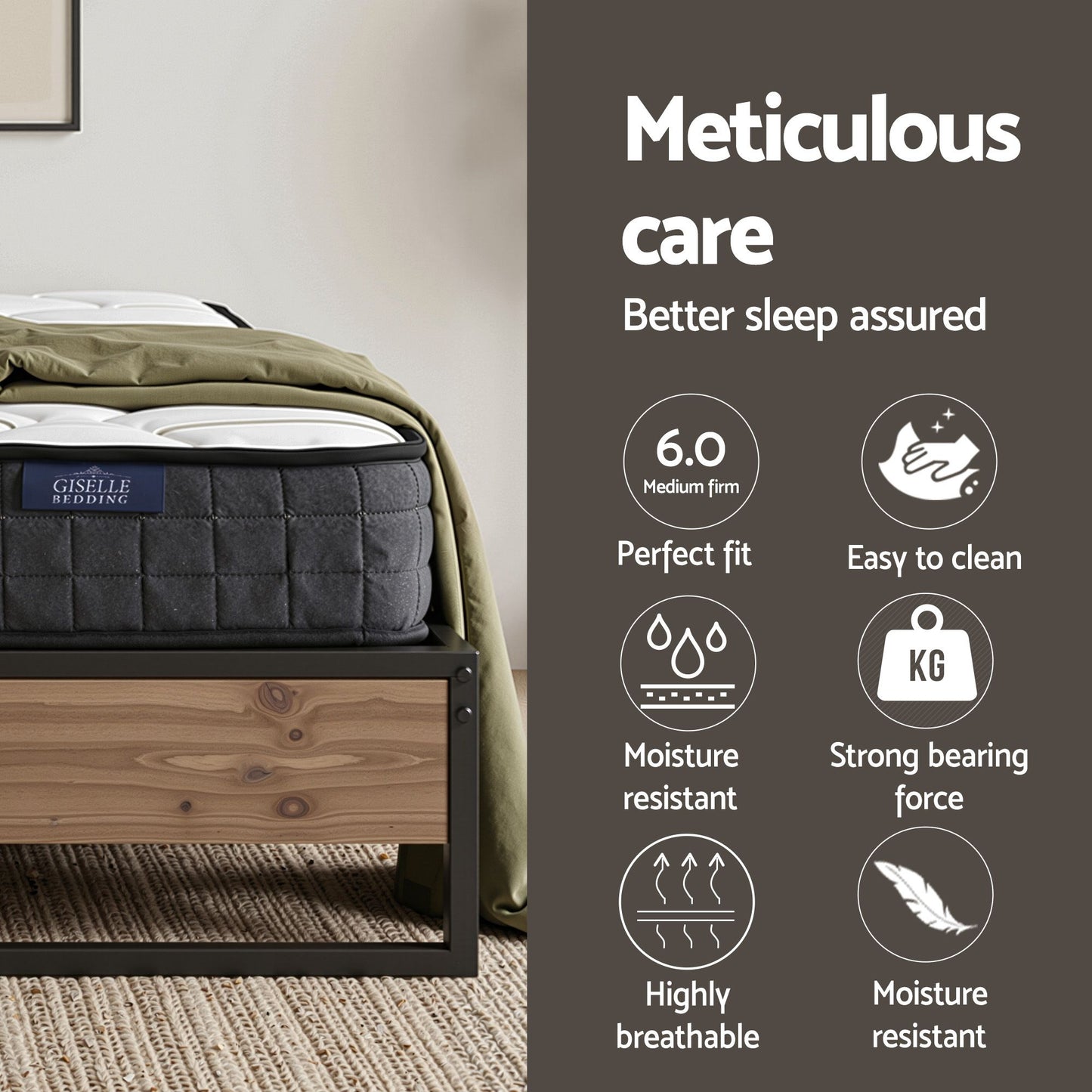 Double Bed Frame Mattress Set 16cm | HomeAndLiving - 8