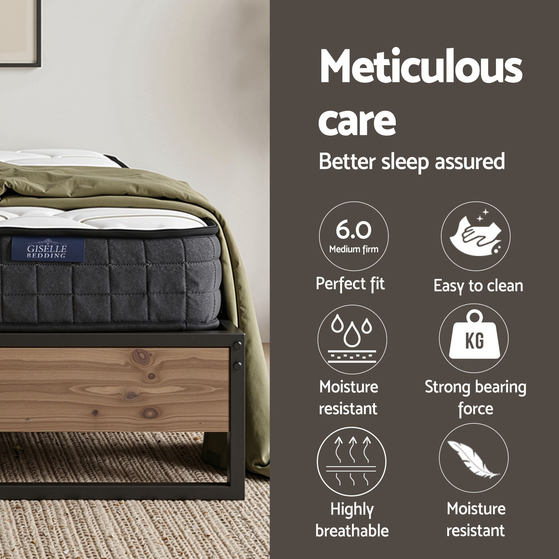 Double Bed Frame Mattress Set 16cm | HomeAndLiving - 8