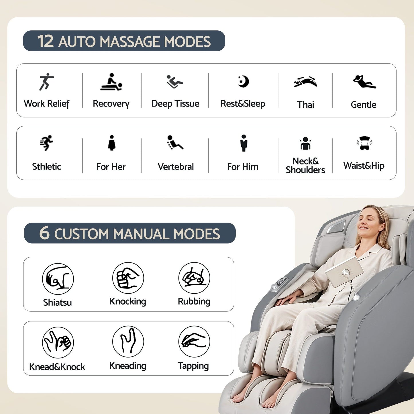 4D Massage Chair Electric Recliner Home Massager Gary