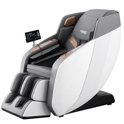 Livemor Massage Chair Electric Recliner Double Core Mechanism Massager ROWA White