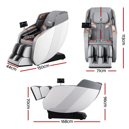 Livemor Massage Chair Electric Recliner Double Core Mechanism Massager ROWA White