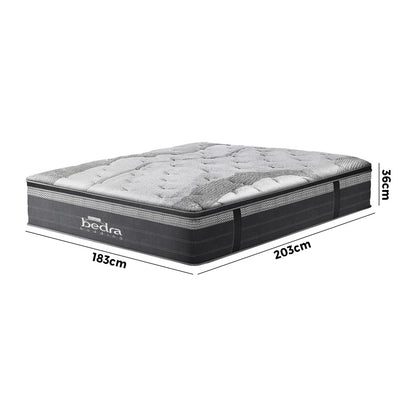 H&L 36cm King Mattress Breathable Euro Top Natural Latex Foam 7 zone