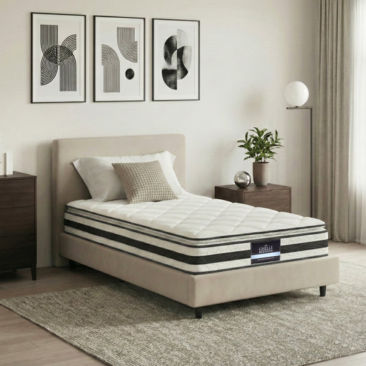 Giselle Bedding King Single 21cm Mattress Pillow Top with Knitted Fabric