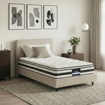Giselle Bedding Single 21cm Mattress Pillow Top with Knitted Fabric