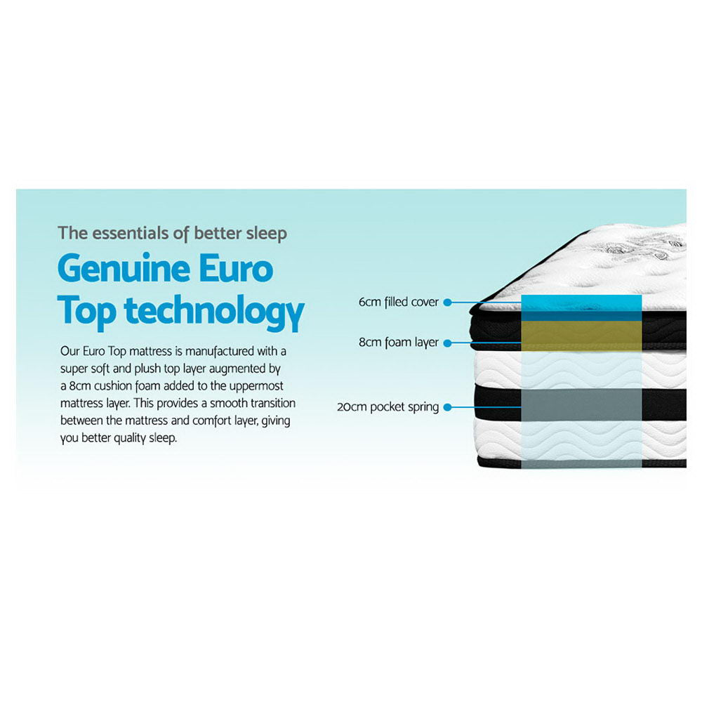 34Cm Mattress Euro Top Pocket Spring King