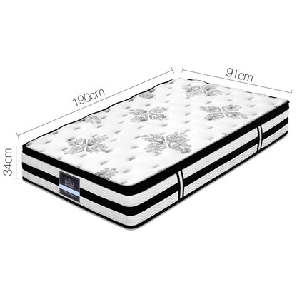 34Cm Mattress Euro Top Pocket Spring Single