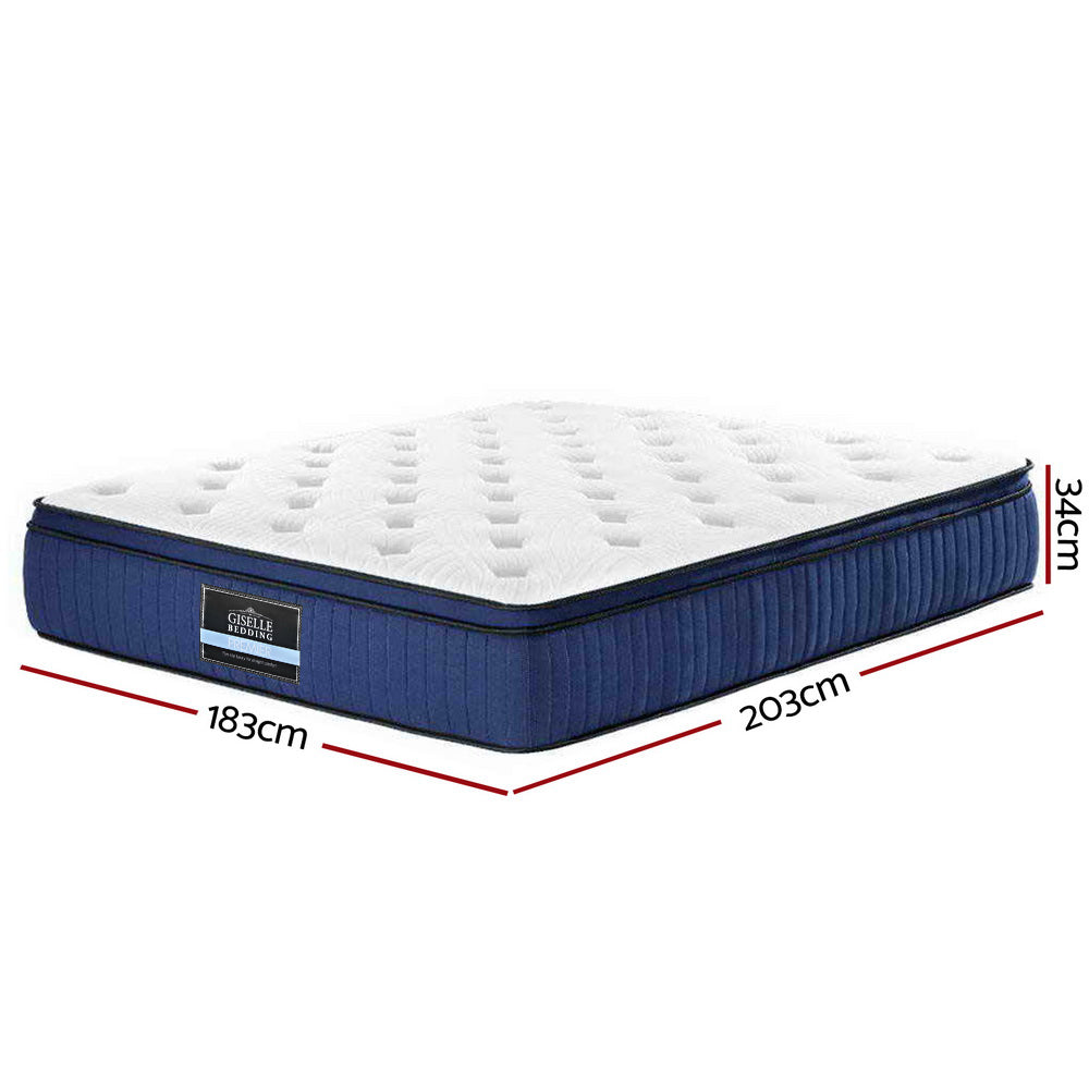 34Cm Mattress Cool Gel Memory Foam 7 Zone King