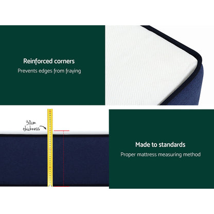 H&L Presents Double Mattress Pocket Spring 7-Zone Latex Foam Layer Bed Mattresses