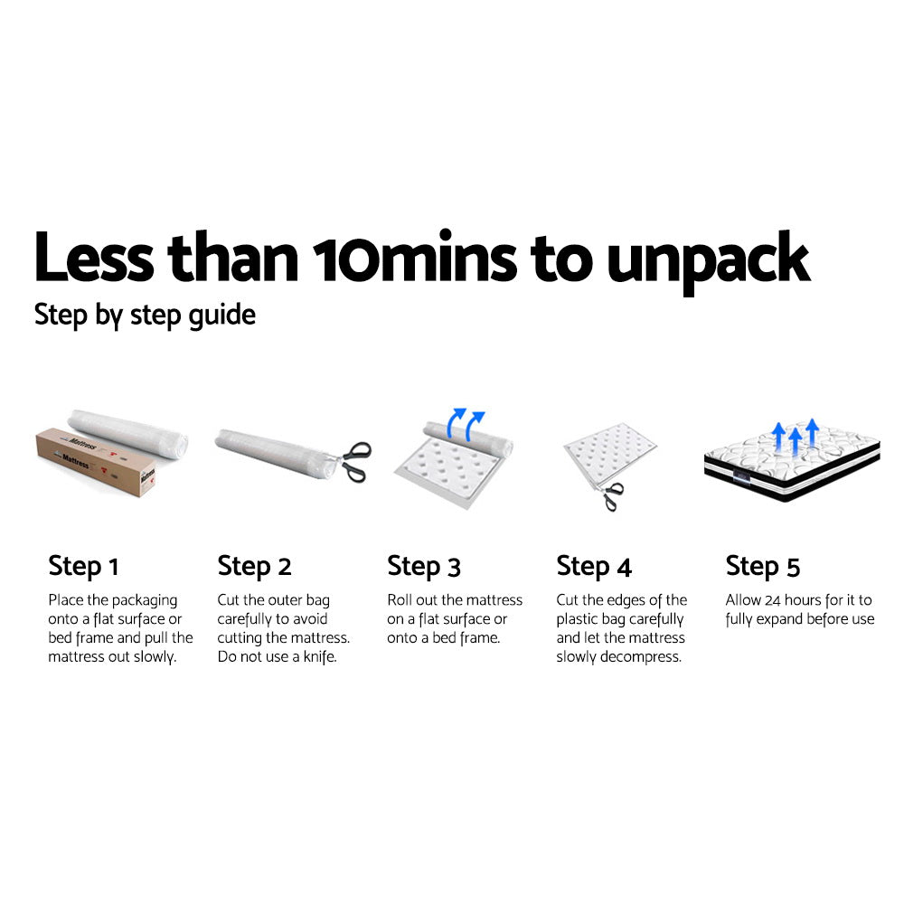 H&L Presents King Mattress Pocket Spring 7-Zone Latex Foam Layer Bed Mattresses