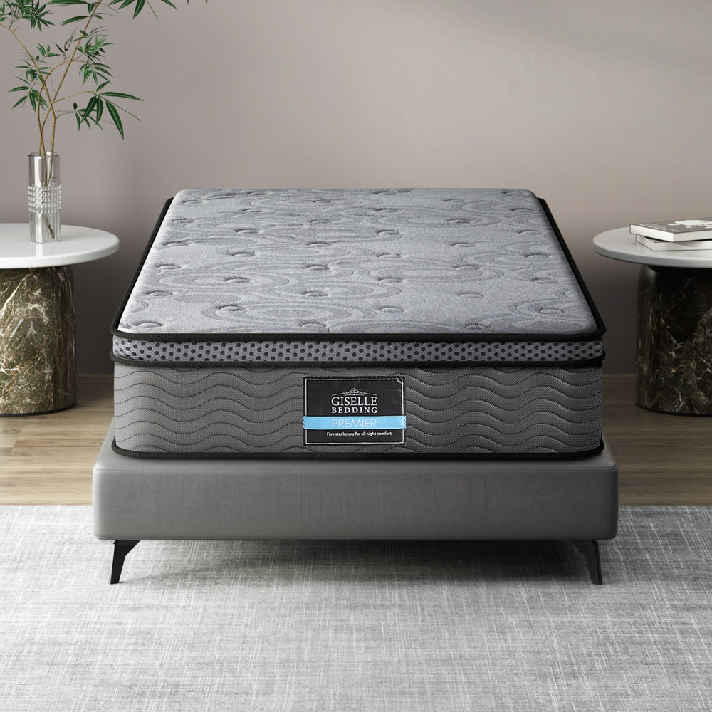 Giselle Bedding Single Mattress 26cm Enhanced 6-turn Pocket Spring for Isolate Motion with Reinforced Edge Support