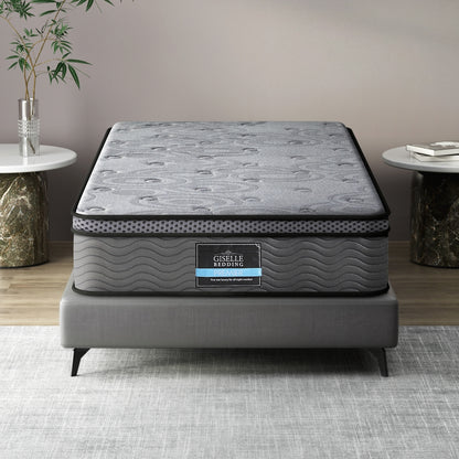 Giselle Bedding Single Mattress 26cm Enhanced 6-turn Pocket Spring for Isolate Motion with Reinforced Edge Support
