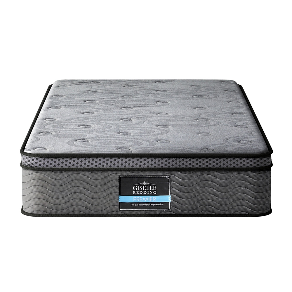 Giselle Bedding Single Mattress 26cm Enhanced 6-turn Pocket Spring for Isolate Motion with Reinforced Edge Support