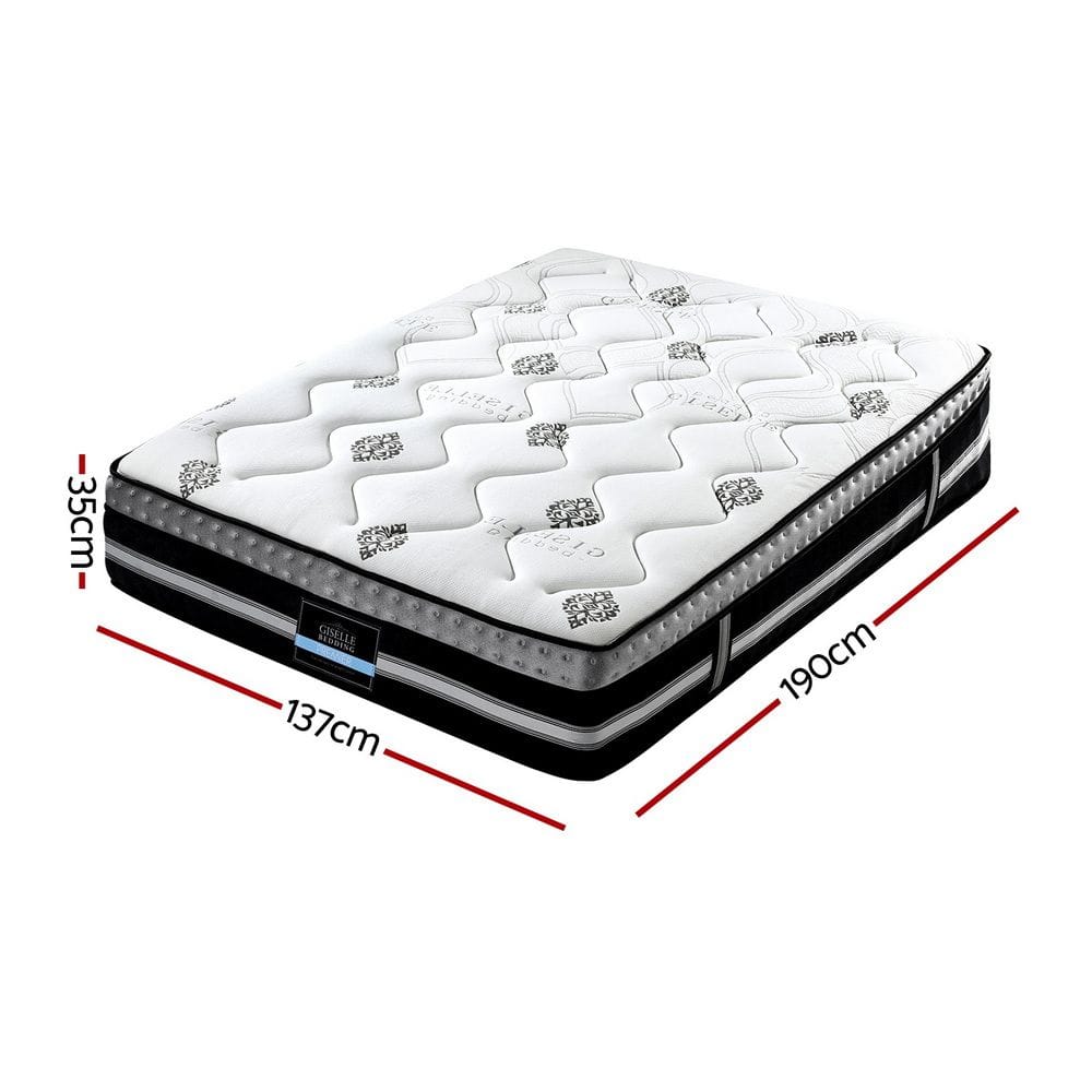 White mattress 190x137x35cm, side view