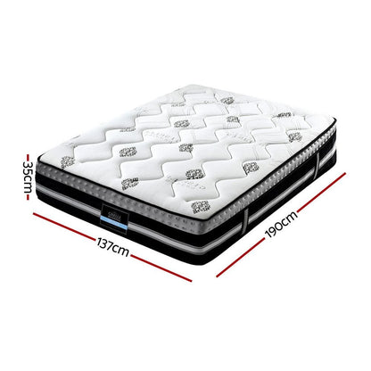 White mattress 190x137x35cm, side view