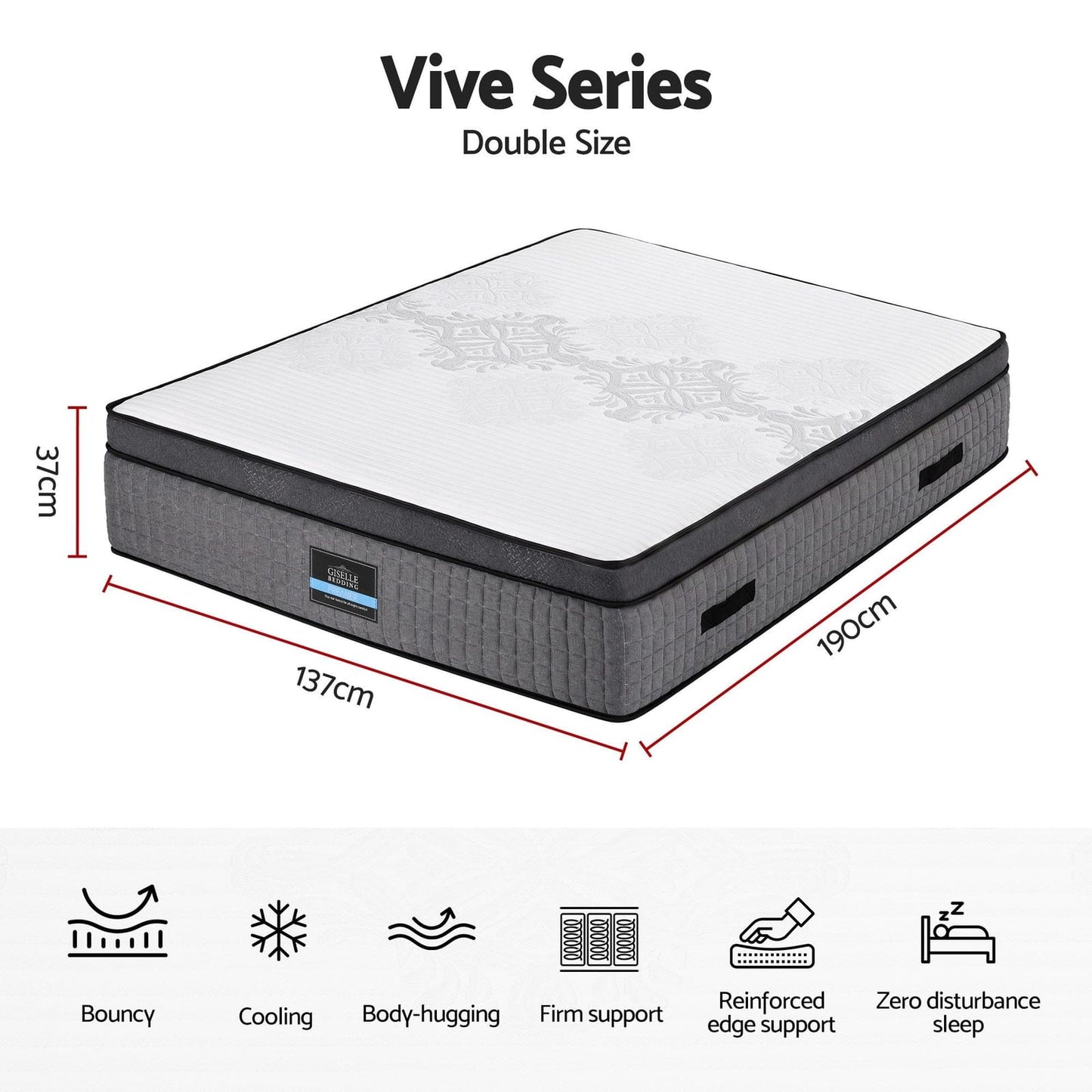 Double Mattress 37cm Dual-Zone Flippable | HomeAndLiving - 3