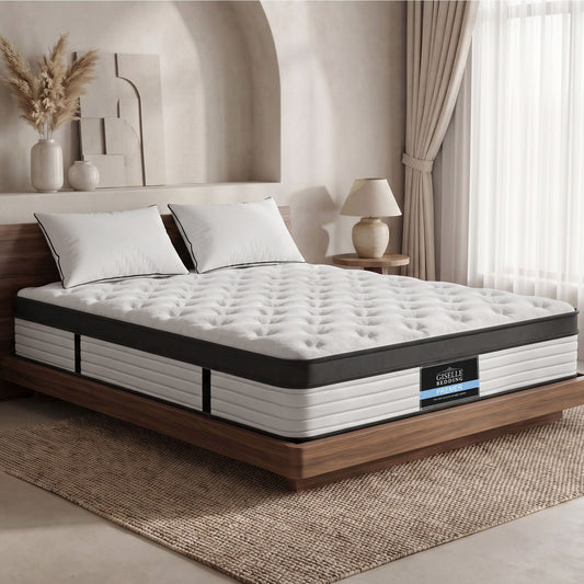Giselle Bedding 5 Zone Queen Mattress 31cm with Pocket Spring Enhanced Side Handles for Positioning