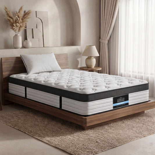 Giselle Bedding 5 Zone Single Mattress 31cm with Pocket Spring Enhanced Side Handles for Positioning
